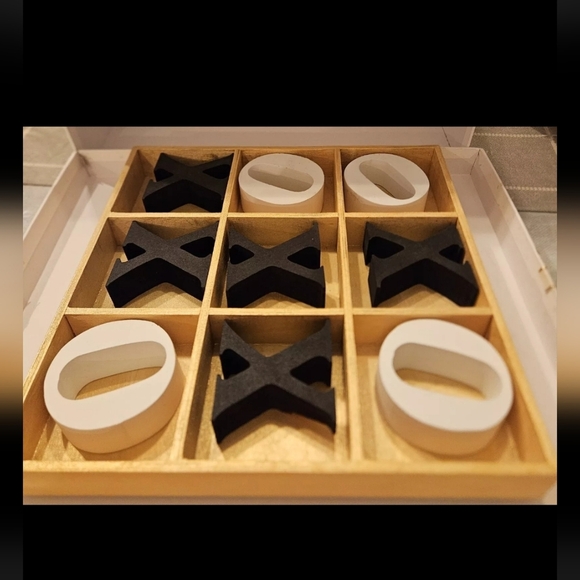 Gold wooden board game X O also used for decorative purposes - Picture 2 of 6